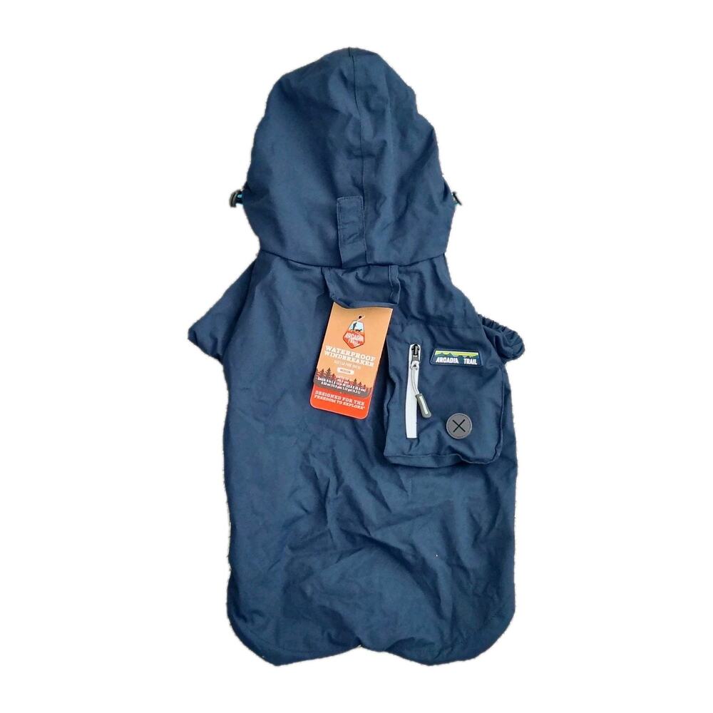 Arcadia Trail Medium Navy Blue Waterproof Windbreaker Rain Jacket Dogs 27" NEW